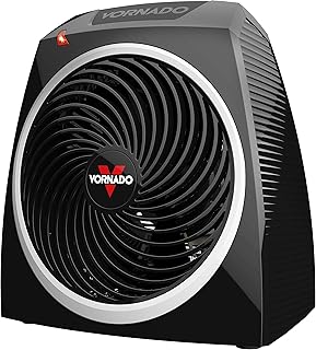 Vornado VH5 Personal Vortex Space Heater, 2 Heat Settings, Cool-Touch Exterior, Tip-Over Protection, Quiet Operation, Compact Design, Heater for Desktop, Office, and Personal Heating, Black
