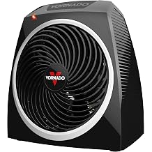 Vornado VH5 Personal Vortex Space Heater, 2 Heat Settings, Cool-Touch Exterior, Tip-Over Protection, Quiet Operation, Compact Design, Heater for Desktop, Office, and Personal Heating, Black