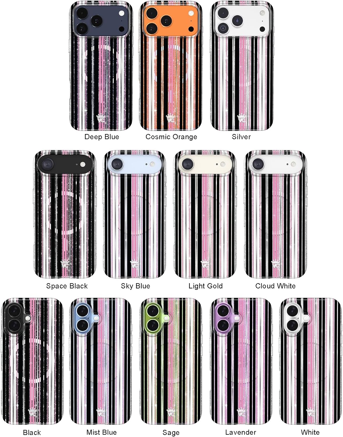  for iPhone 17 Case | Pretty Punk Stripes Glitter thumbnail