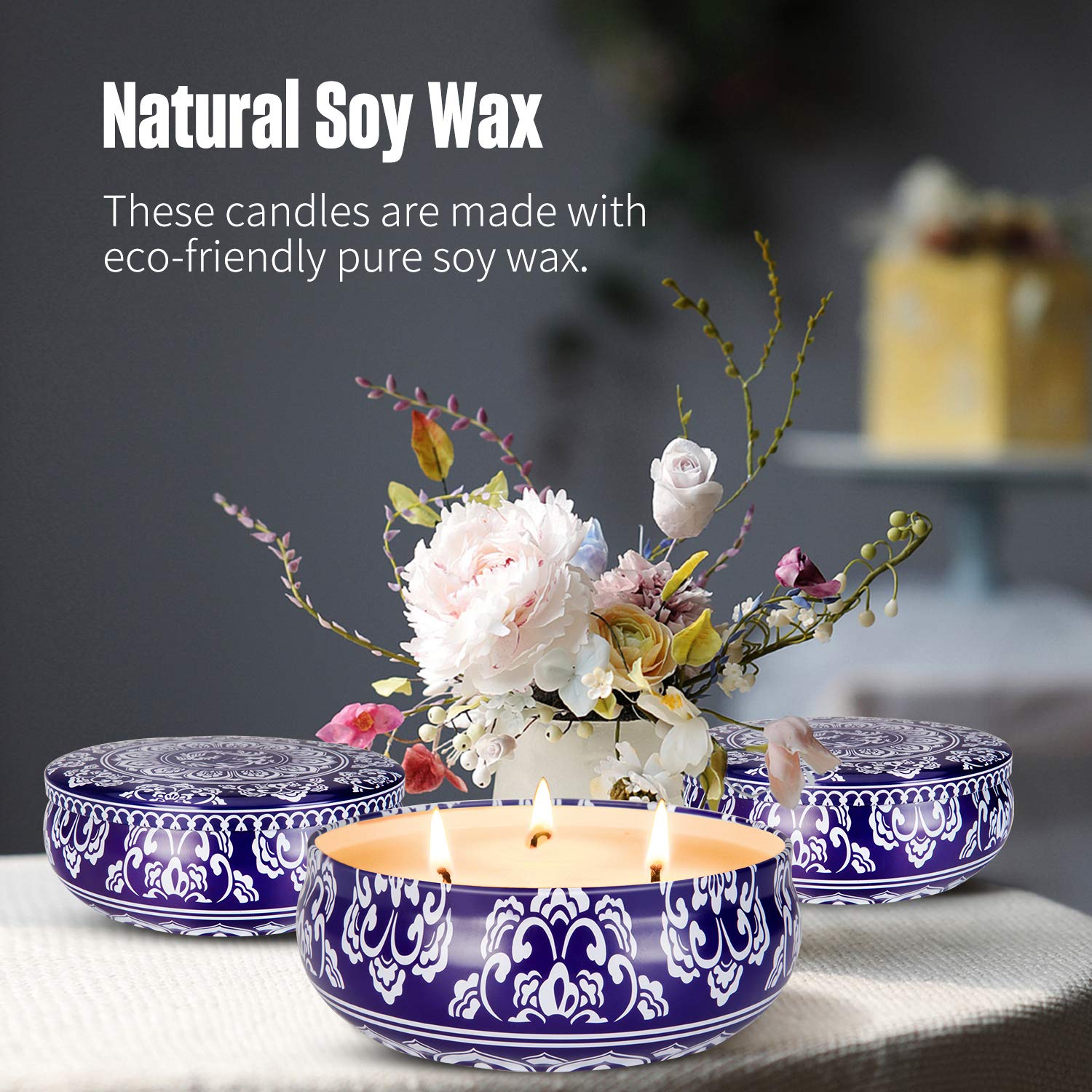 Citronella Candles - Juego de 3 velas aromáticas para exteriores e interiores (3 unidades, 3 mechas)