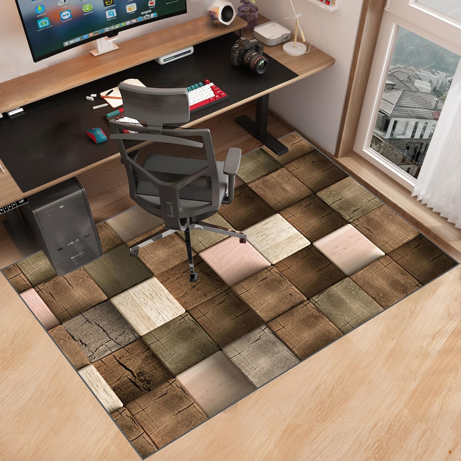 Stuhlmatte, Hartbodenschutz, Büro- und Gaming-Stuhlmatte, kratzfeste Schreibtischunterlage für Laminat, 80 x 120 cm, Premium-Qualität