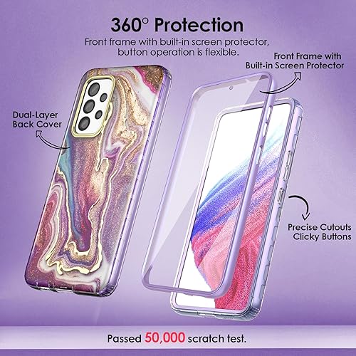 Miniatura 10 de Funda compatible con Samsung Galaxy A54 5G de 6.4 pulgadas, protección 4 en 1 de cuerpo completo Funda delgada a prueba de golpes, prueba de caídas