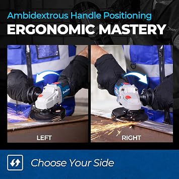 Dong Cheng 20V Cordless Angle Grinder 125mm, Brushless, 8500RPM,4.0Ah Kit | Tool-free Guard Adjustment, 4 Discs Included, Easy Handling, Compact Design, Ideal for Metal Cutting, Grinding & Polishing