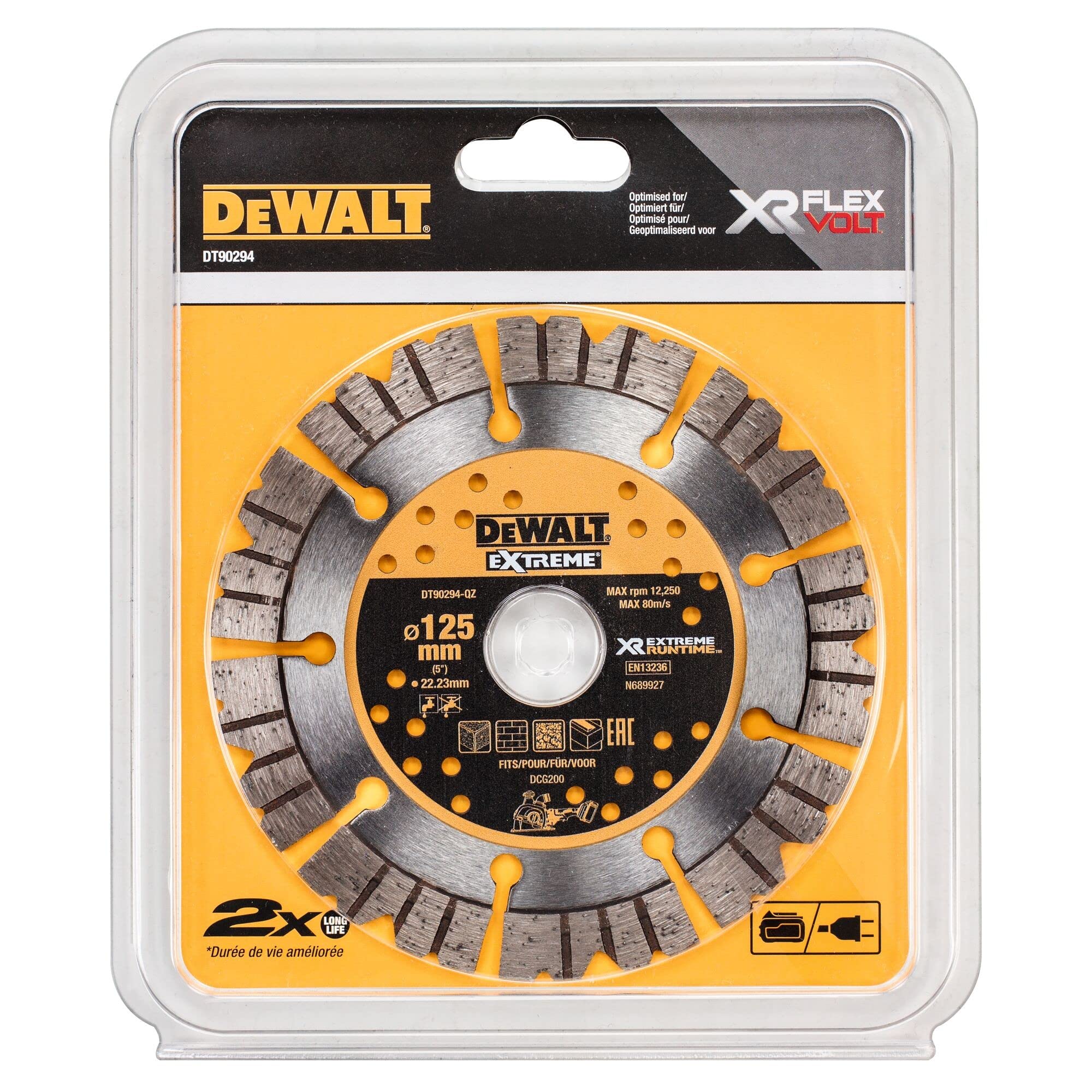 DT90294-QZ Hoja de diamante EXTREME RUNTIME 125mm