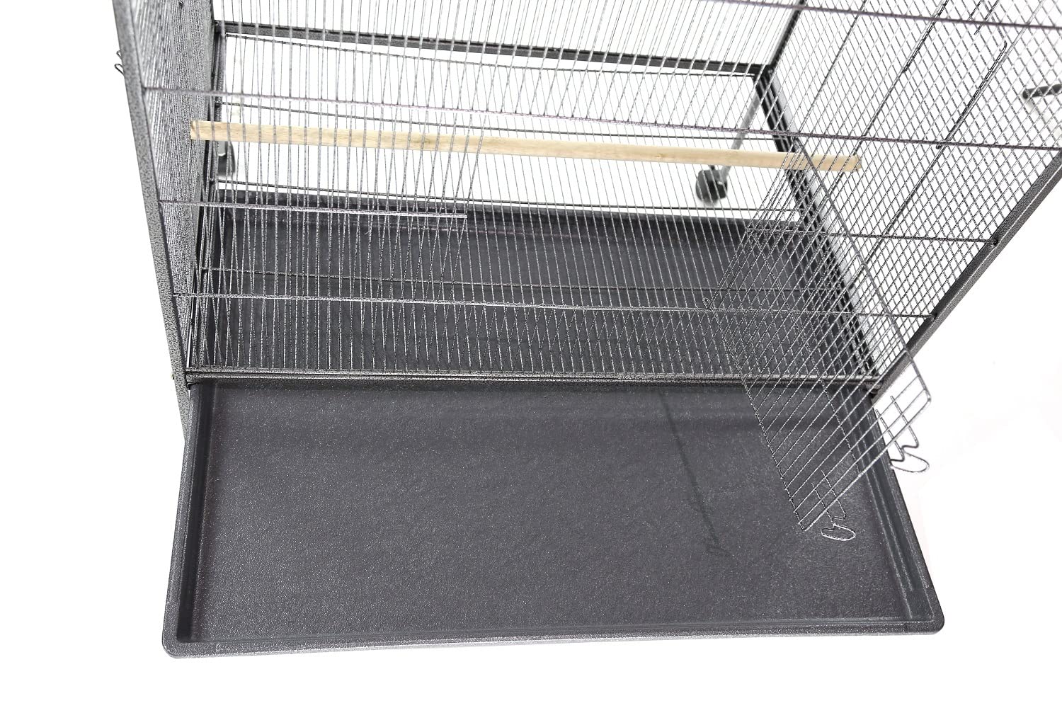 Merschbrock Vogelkäfig, große Vogelvoliere, Schwarz, L 85 x B 60 x H 148 cm, Beweglich, Einfache Reinigung, Zeitloses Design