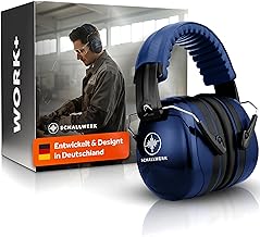 Schallwerk Work+ | Work Hearing Protection - Size Adjustable Hearing Protection Earmuffs, High-Quality Noise Protection Headphones - Capsule Ear Protectors for Work and Everyday Use (Navy Blue)
