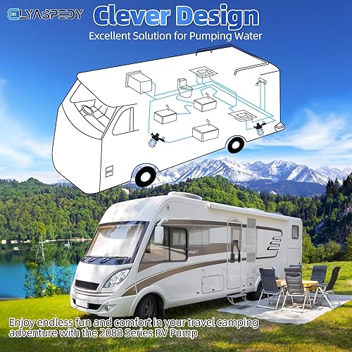 Miniatura 5 de 2025 2088-554-1442088-403-144 Bomba de agua dulce para RV, bomba de agua de diafragma autocebante de 12 V 3.5 GPM, 45 PSI, incluye interruptor de