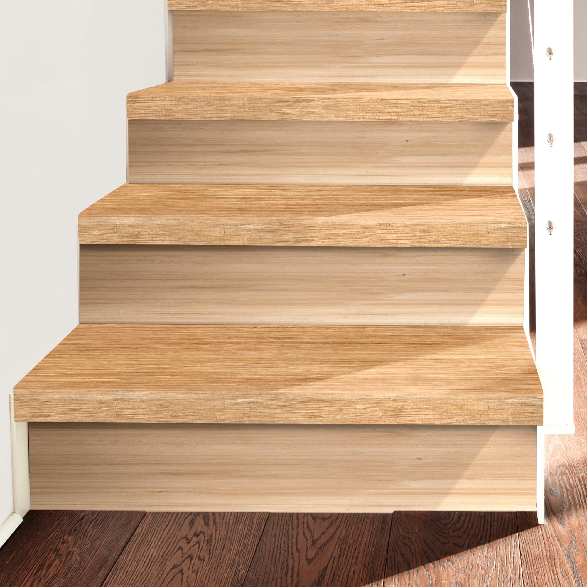 Livelli effetto legno per ristrutturazione delle scale, rivestimento in laminato per interni delle scale, gradini di regolazione per ristrutturazione, design moderno in 5 decorazioni, facile da pulire