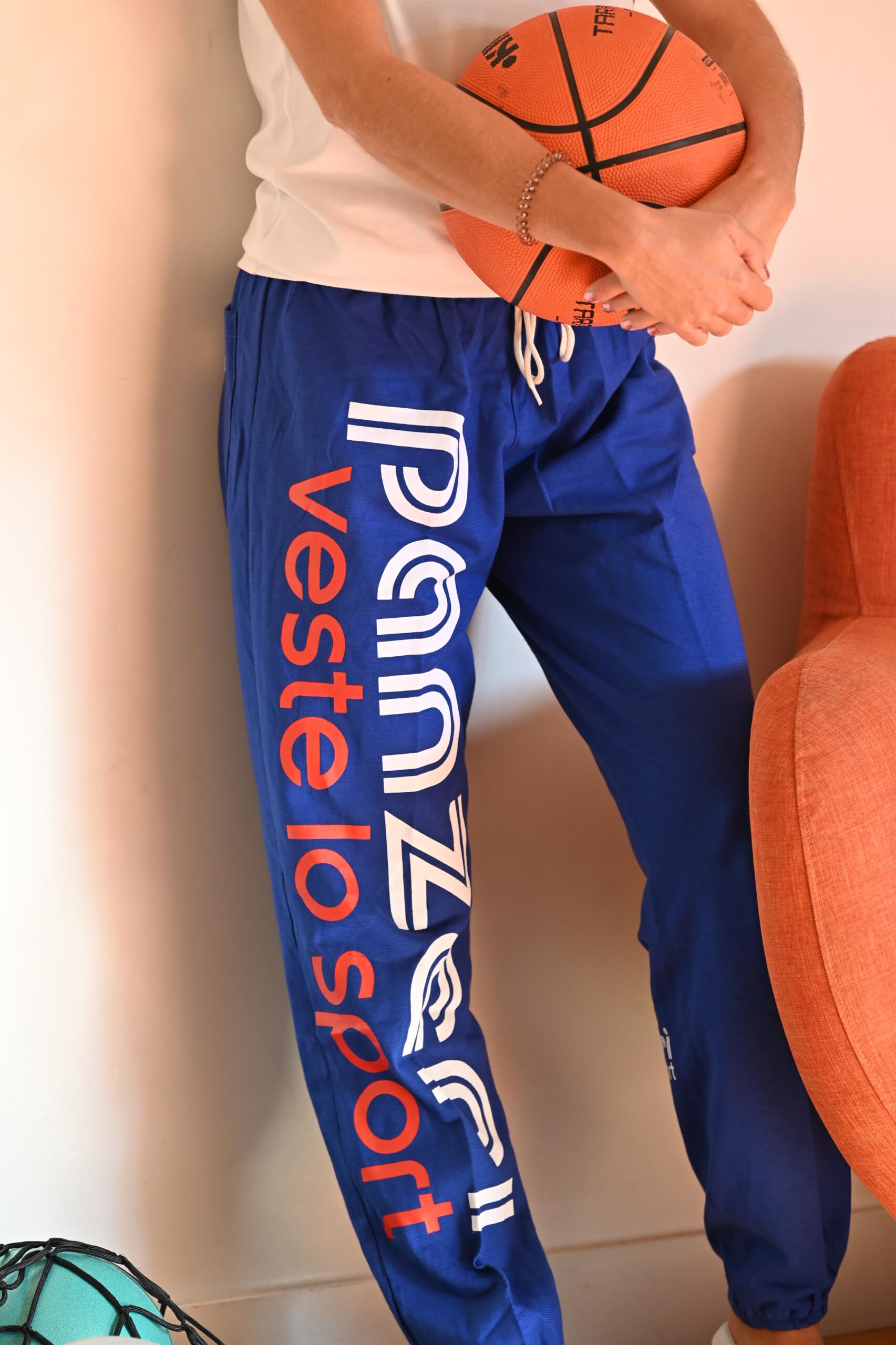 panzeri Pantalon Jogging Uni H - Bleu France/Blanc Rouge