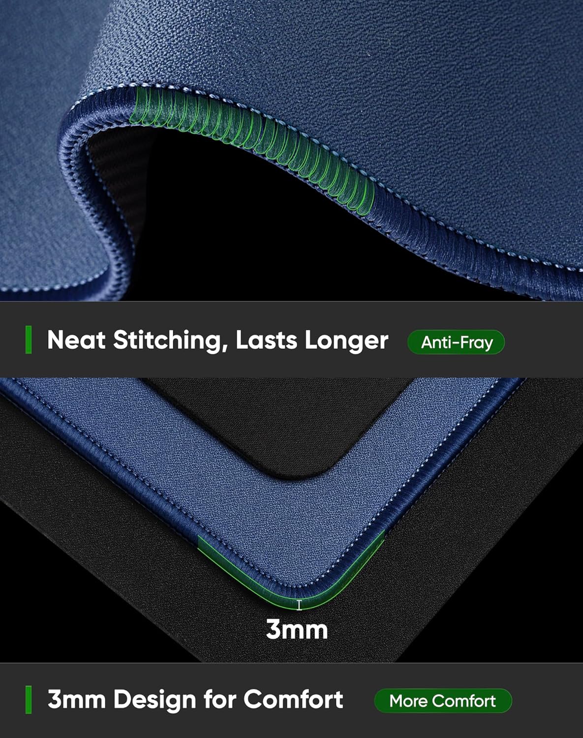 ALOANES Dark Blue Waterproof Mouse Pad, 3XL 15.74"x35.43"x0.12"