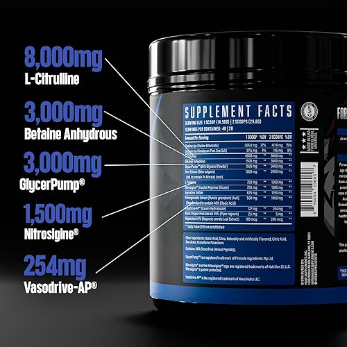 Miniatura 4 de Huge Supplements Suero de bombeo, preentrenamiento sin estimulación y refuerzo de óxido nítrico para mejorar la concentración, bombeos, plenitud sin