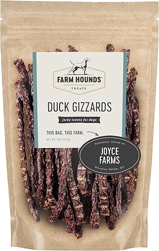 Farm Hounds Palitos de molleja de pato de alta calidad, 100% naturales, golosinas de pato criadas en pastos para perros, golosinas de proteína