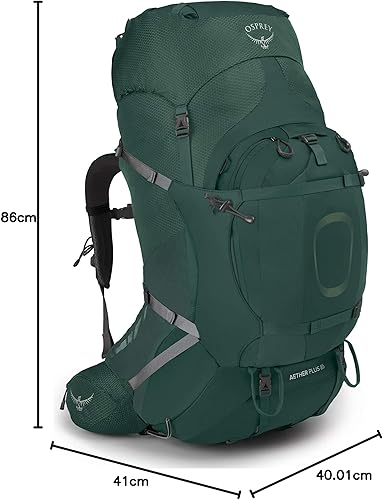Miniatura 9 de Osprey Aether Plus 85L Mochila de mochilero para hombre, Axo Green, SM