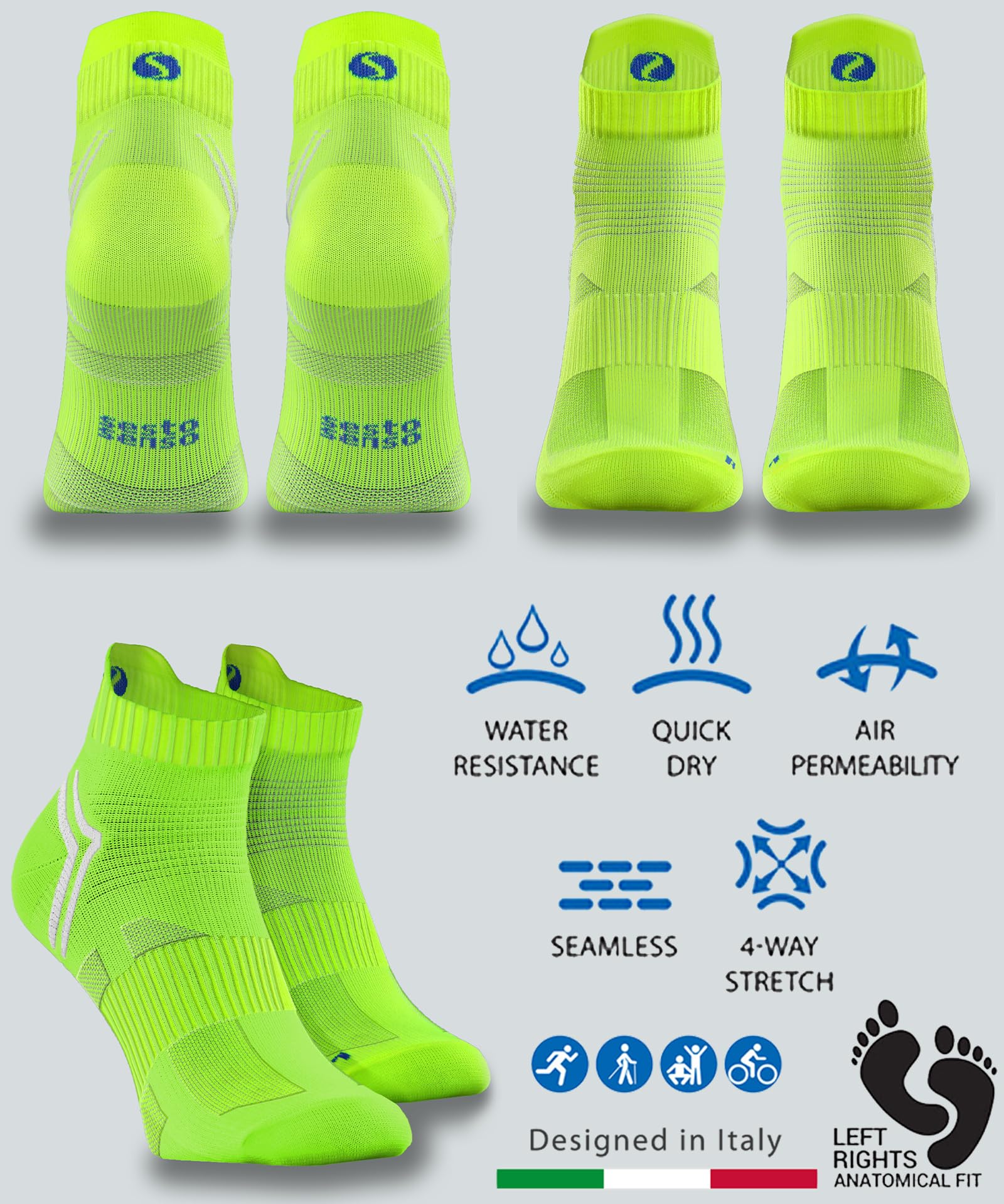 sesto senso 4 ou 8 Paires de Chaussettes de Sport Courtes de Course Homme et Femme Unisexe