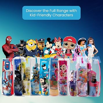 Disney Mickey Mouse Kids Toothbrush Set Christmas Gift | BPA-Free | Extra Soft Bristles Toothbrush with Cap, Suction Cup, Mint Flavour Toothpaste, Multi-Purpose Cup, Toiletry Bag for Children Age 3-12
