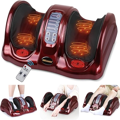 Miniatura 15 de H&B Luxuries Shiatsu - Máquina masajeadora de pies con control remoto, masajeadores de amasamiento y rodamiento para pies, tobillo, pantorrilla