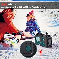 Radio de urgență DAB Mesqool 5000 mAh FM, cu încărcare solară și manivelă, lanternă, lampă de citit, baterie externă USB pentru camping și drumeții 7
