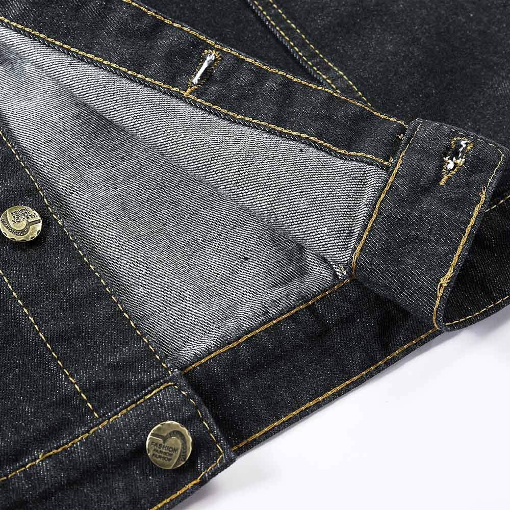 YOUTHUP Gilet per Uomo Vintage Strappato Gilet di Jeans da Uomo Fresco Senza Maniche Giacca Jeans Capispalla