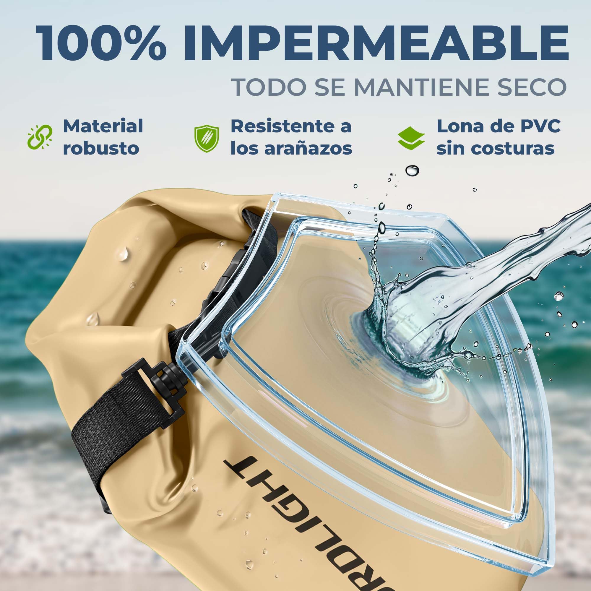 Nordlight Mochila Impermeable Roll Top 25L - Hybrid 25" | Bolsa Seca Con Compartimento Para Portátil De 15 Pulgadas, Bolsillos Exteriores E Interiores, Sistema De Transporte Acolchado — view 5