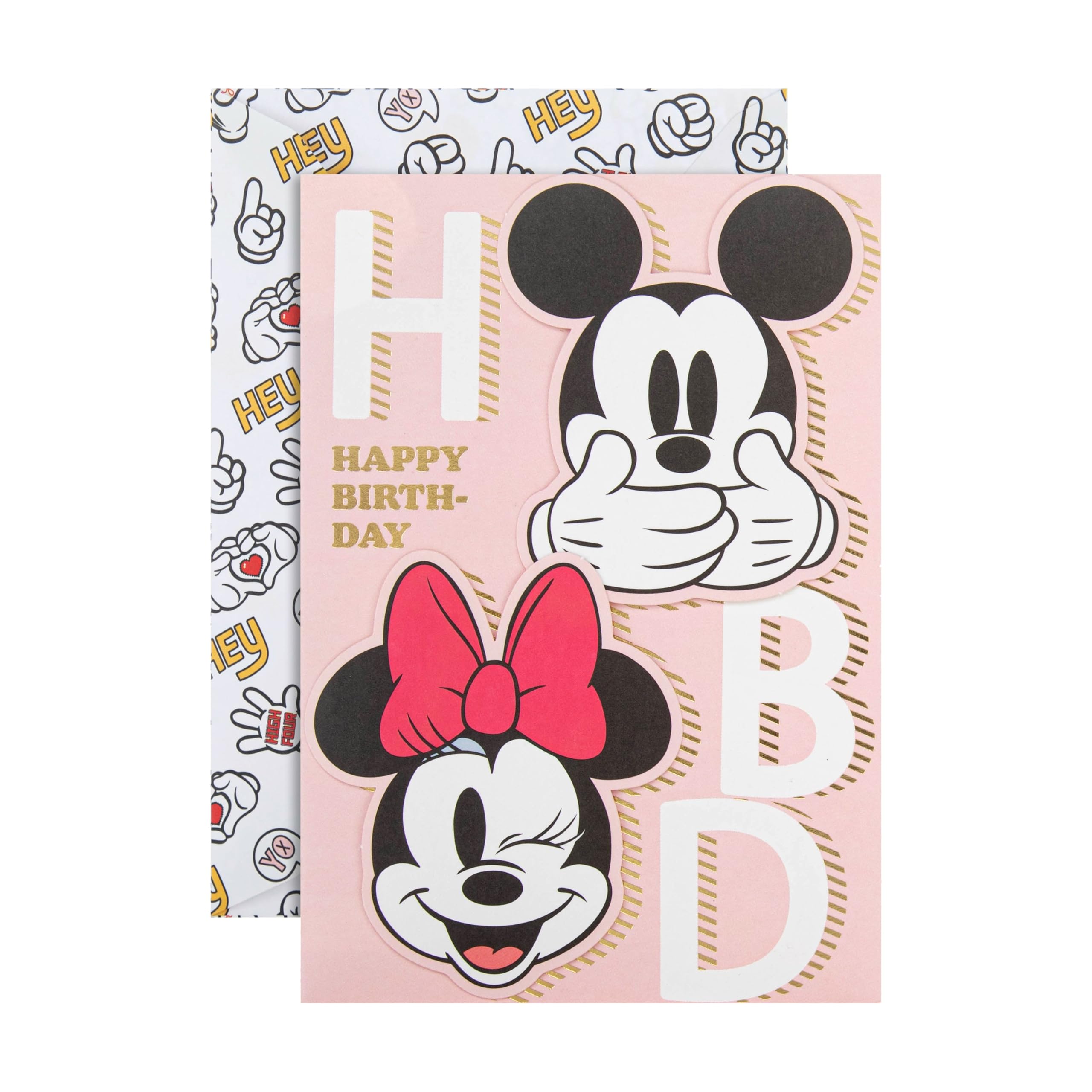 Hallmark Contemporary Disney Mickey Mouse & Minnie Mouse 'HBD' Birthday Card