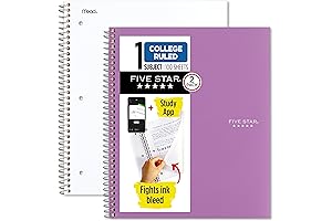 Fivestar 2-Pack Spiral Notebooks with Study App
