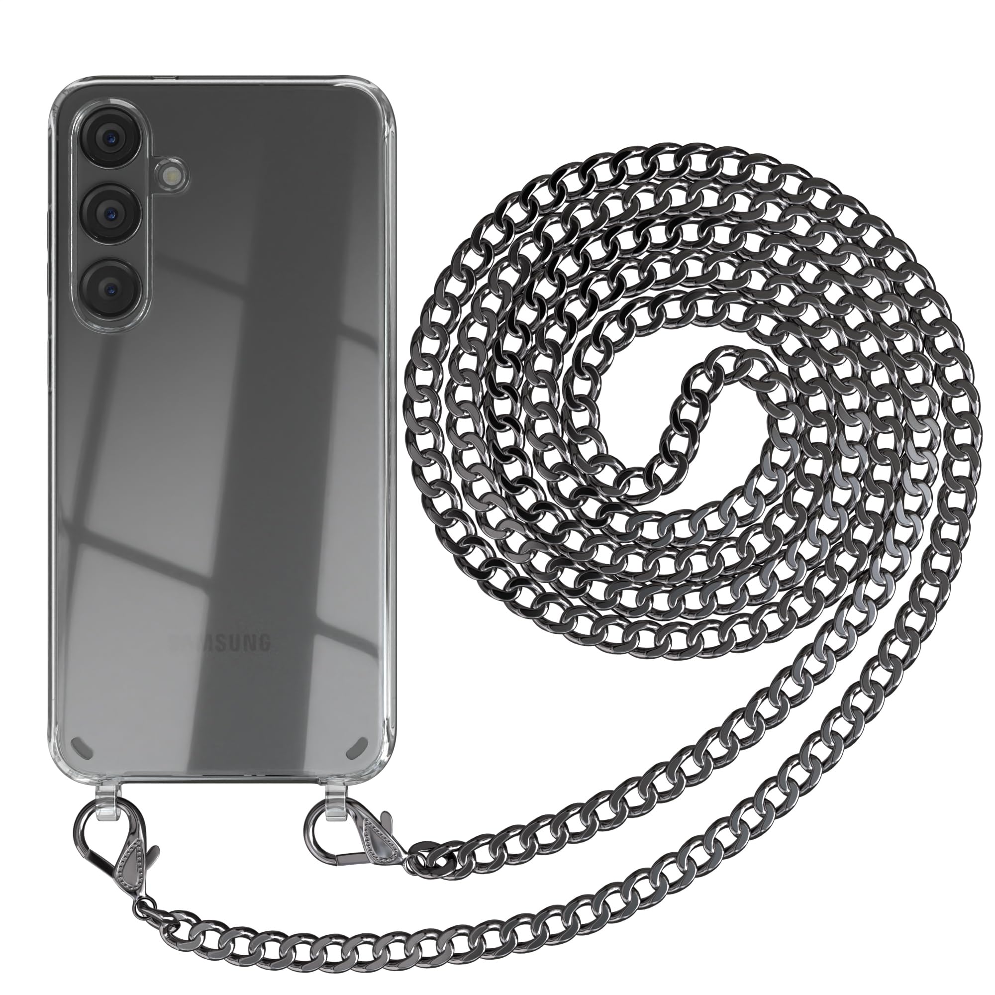 Custodia Galaxy S22 Plus Con Catena | EAZY CASE TPU Oro | Cinturino Regolabile Incluso