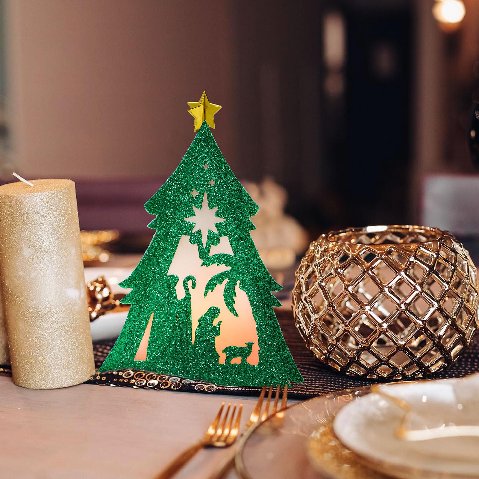 BETESSIN Matrice De Découpe Lanterne De Noël 3D Cutting Dies Scrapbooking Maison En Pain D'épice En Métal Gaufrage Pochoir Pour Décoration Table Noël