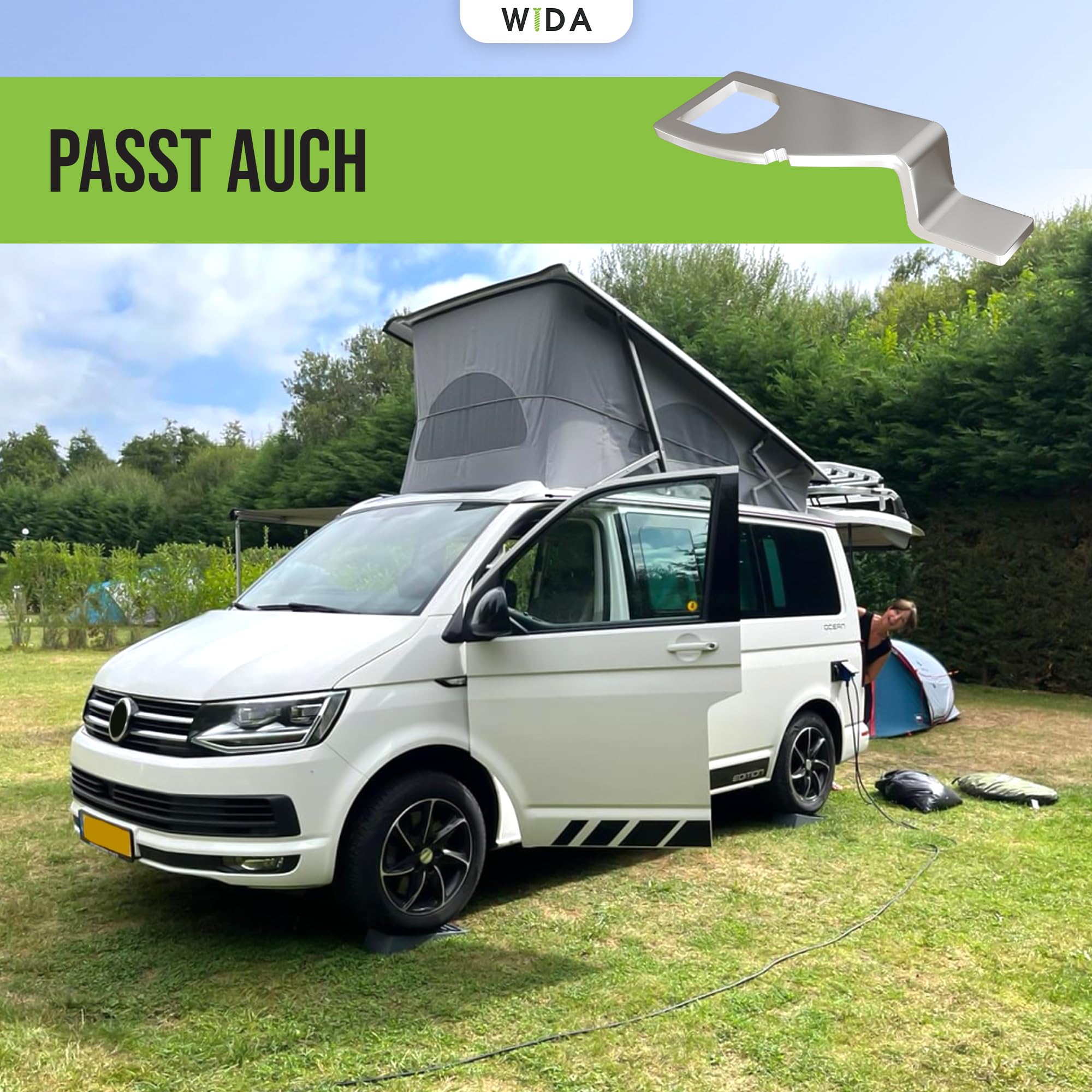 Support Hayon Acier Inoxydable T5 T6 California Multivan - Ventilation Camping