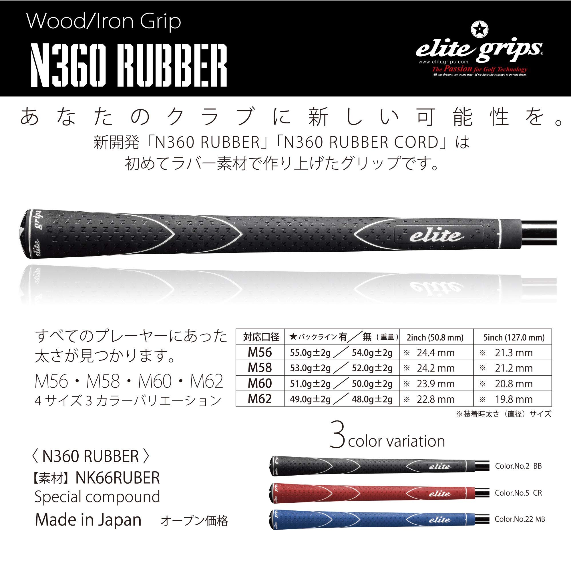 Amazon | エリートグリップ(elitegrips)N360RUBBER クラシックレッド