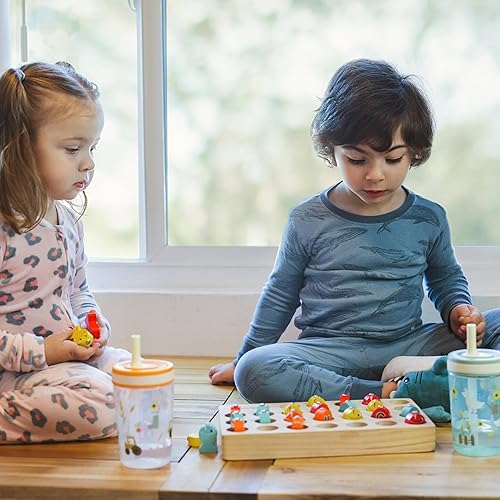 Miniatura 3 de Zak Designs Kelso - Vasos para niños pequeños para viajes o en casa, paquete de 2 vasos de plástico duradero de 15 onzas con diseño a prueba de