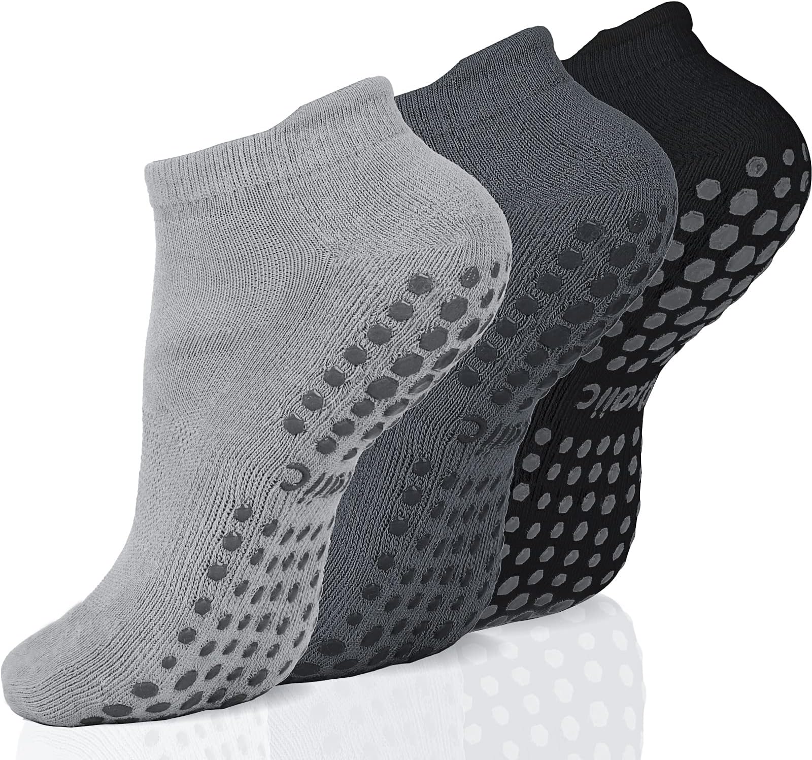 Yoga Socks for Women&Men with Grips, Anti Non Slip Slipper Socks for Ballet, Pilates, Hospital, Home, Barre with Cushion