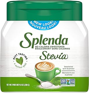 SPLENDA Stevia Sweetener Jar, 9.8 Oz, Zero Calorie Stevia Sweetener. 100% Natural, Nothing Artificial, Best Tasting Stevia, No Bitter Aftertaste. The Taste of Sugar Without The Calories