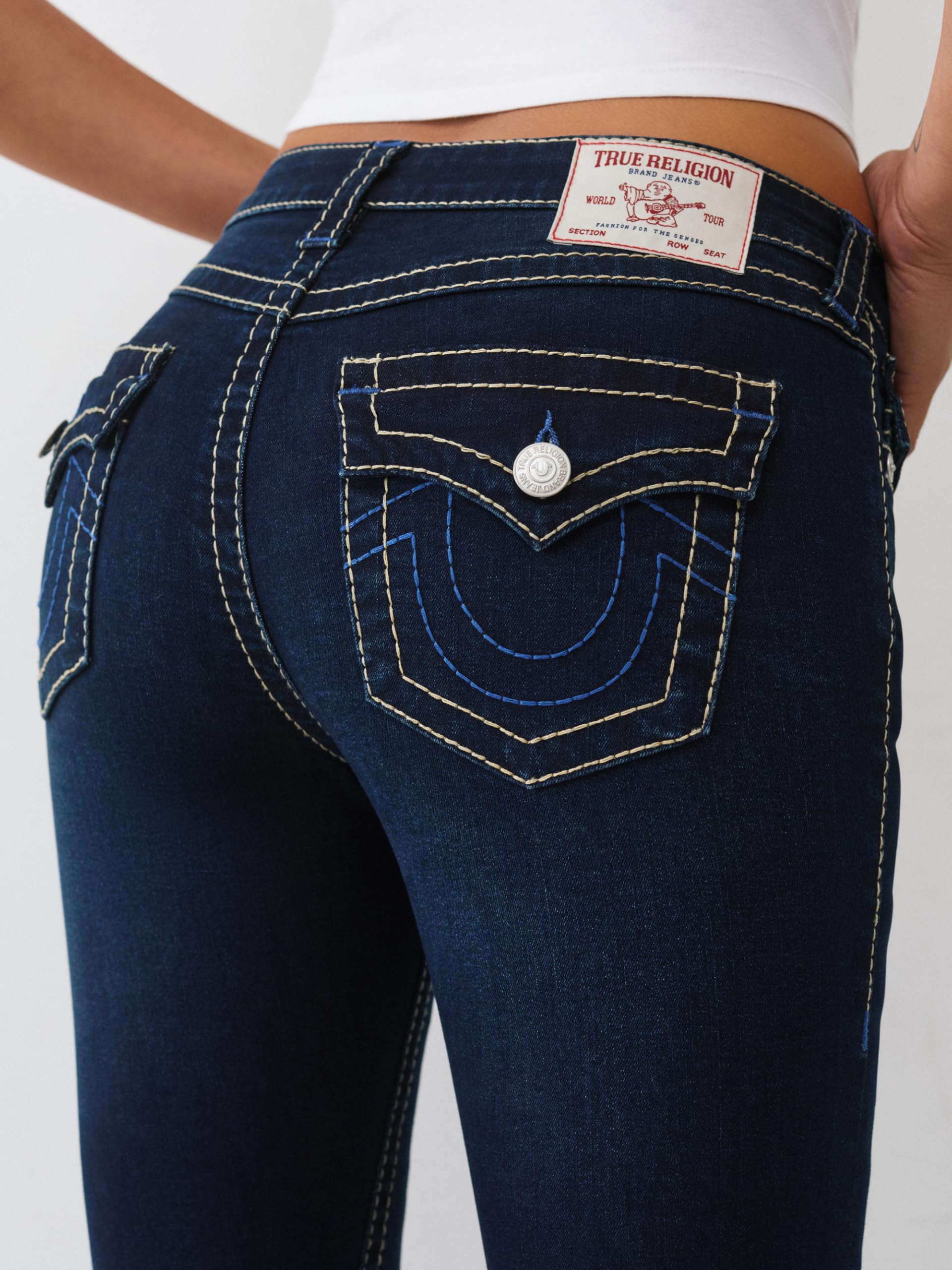 True Religion Joey Big T Mid Rise Flap Flare - Dżins Kobiety