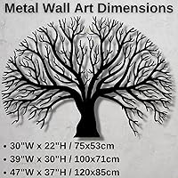 Vista 5 de Decoración de pared de metal, arte de pared de metal, arte de pared del árbol de la vida, decoración de pared de árbol genealógico, decoración