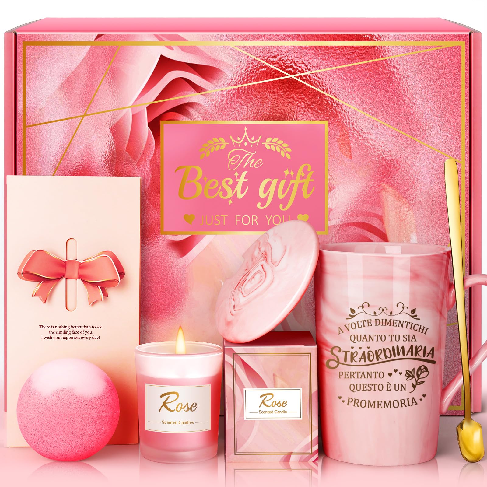 Eletorot Regalo Donna Compleanno, Set Cofanetto Regalo Donna, Tazza in Ceramica, Idee Regali Donn per Lei per Moglie, Sorella,Amica, Colleghi
