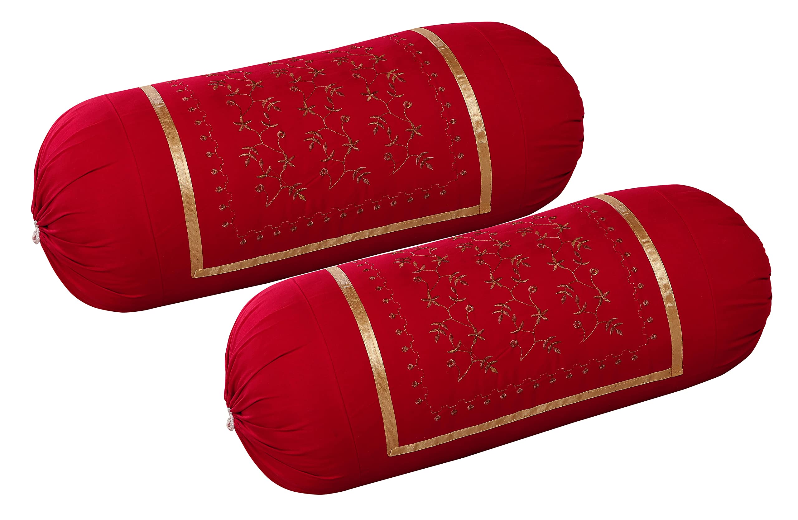 Rj Products Luxury Bolsters Cover (16 X 32) - Pack of 2 Maroon-image-35