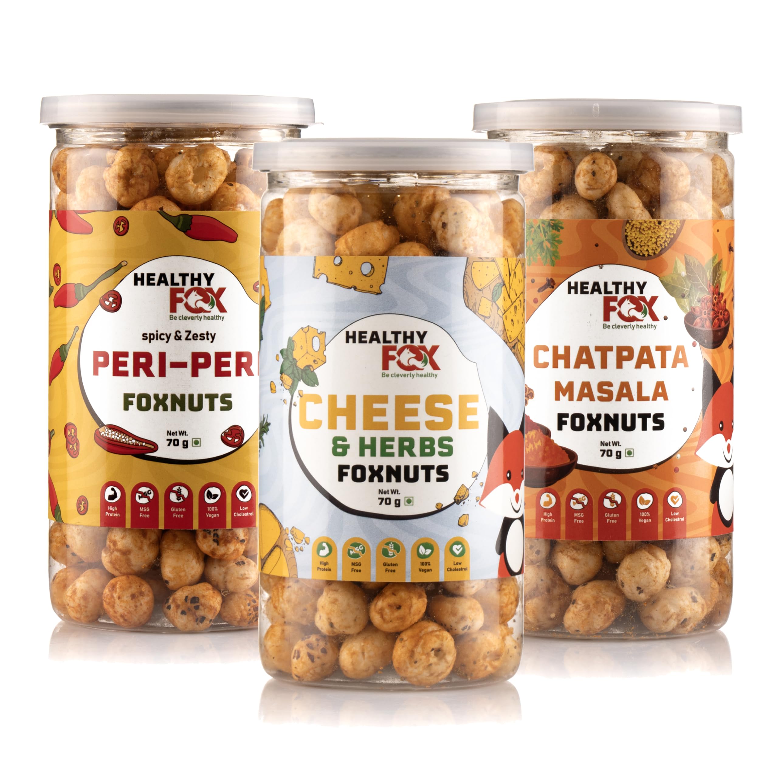 Roasted & Flavoured Peri Peri Cheese & Herbs Chatpata Masala Makhana (Foxnut) 3 * 70g Jar (B0CSCWTLVG) Amazon Price History, Amazon Price Tracker
