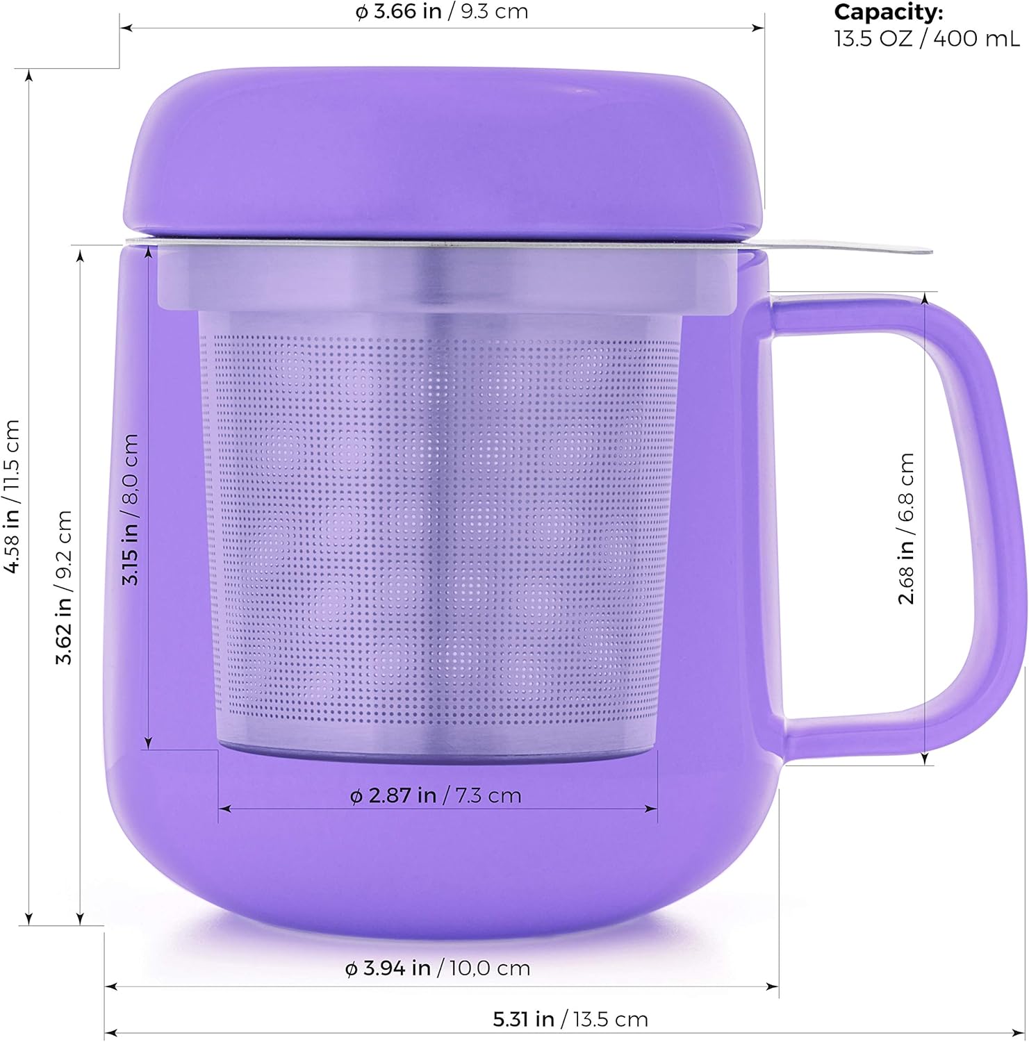 Free Shipping Offer Tealyra - Sumo Ceramic Purple Tea Cup Infuser - 13.5-ounce - Small Mug with Lid and Stainless Steel Filter For Loose Leaf Tea - Tea-For-One - 400 ml Best Quality 🔥 Tealyra - Sumo Ceramic Purple Tea Cup Infuser - 13.5-ounce - Small Mug with Lid and Stainless Steel Filter For Loose Leaf Tea - Tea-For-One - 400 ml