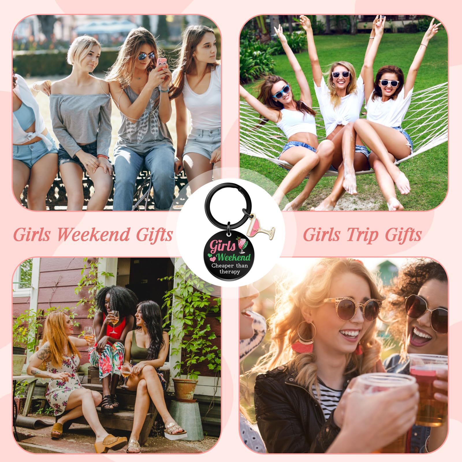 Girls Weekend Gifts for Women Girls Tirp Gifts Favors Friendship Gift for Women Graduation Birthday Christmas Bestie Friends Keychain for Teen Girl
