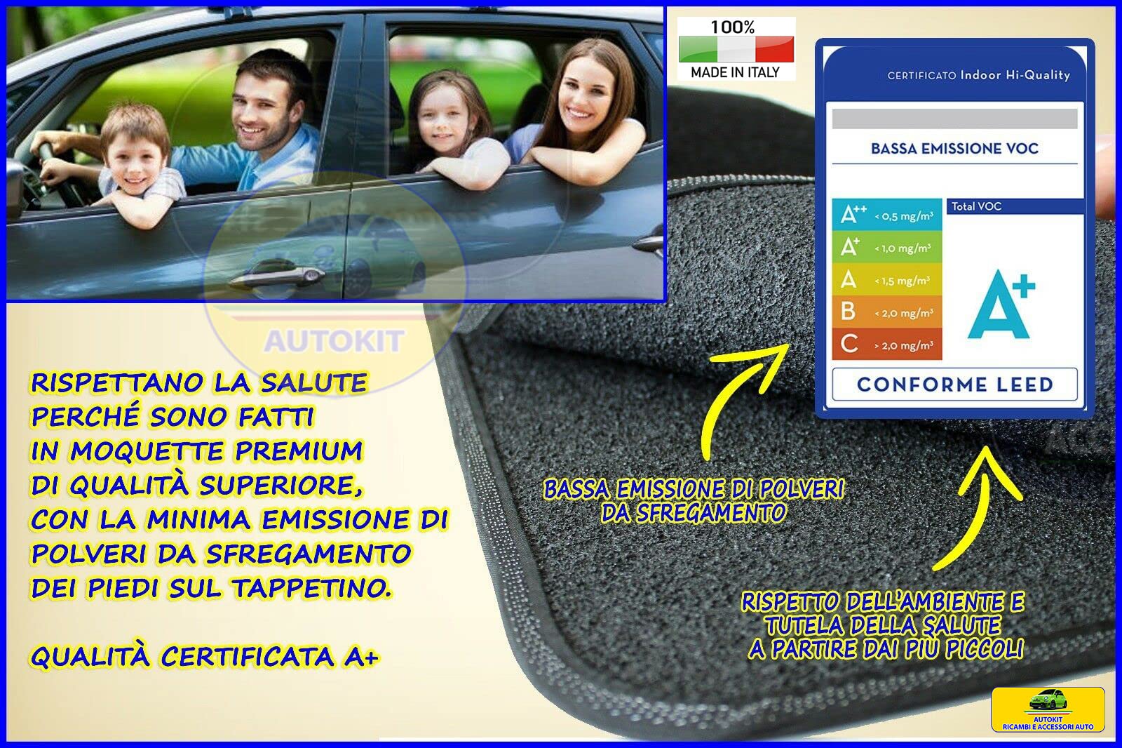Tappetino singolo solo lato guida Tappeti auto in Moquette antiscivolo Specifico per Yaris (XP130, XP150) prodotte dal 10/2011 al 08/2020-131612