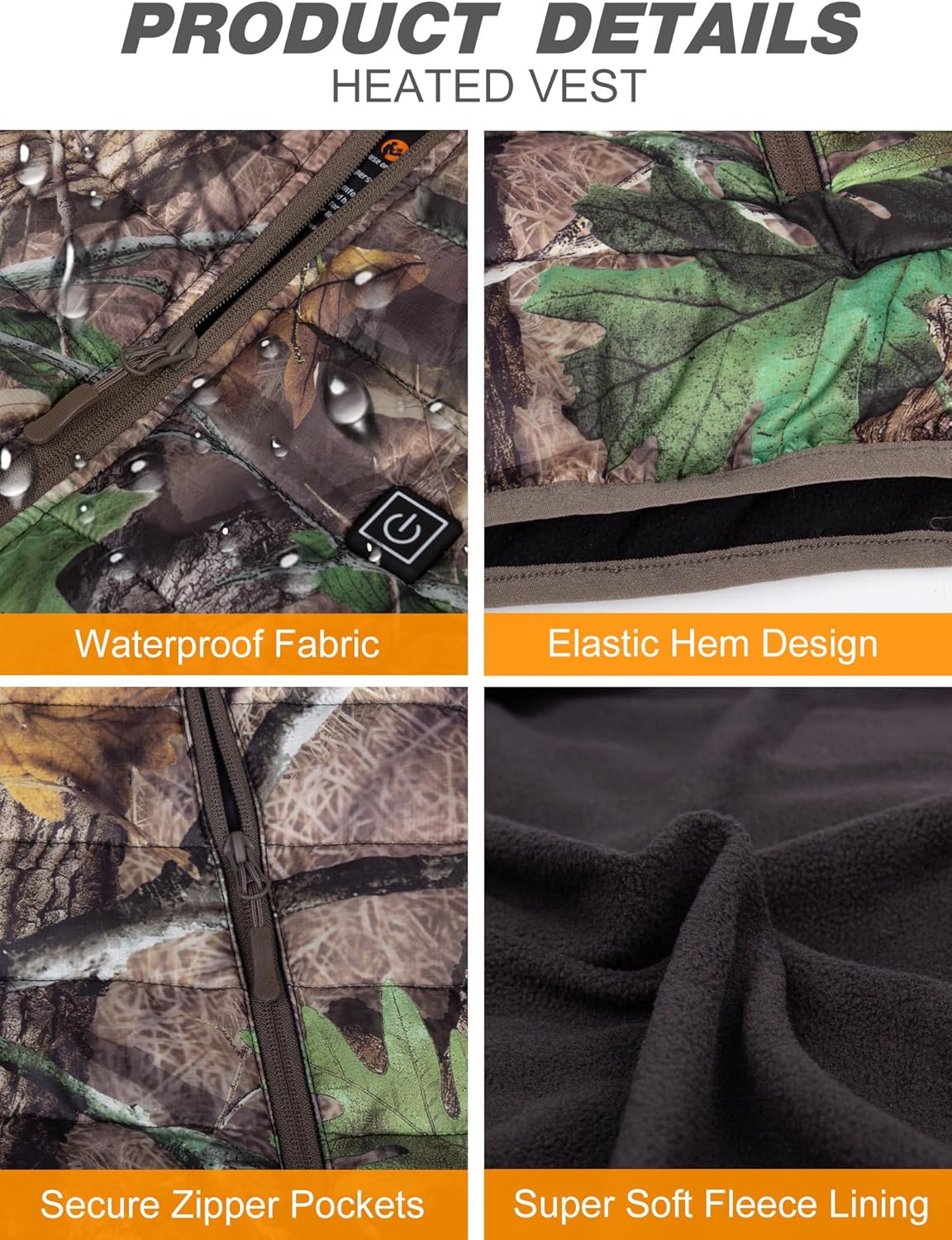 Heated Vest for Men with 12V 10000mAh Battery Pack, Men’s Lightweight Heated Vest Liner, Winter Outdoor Electric Vest - Image 6