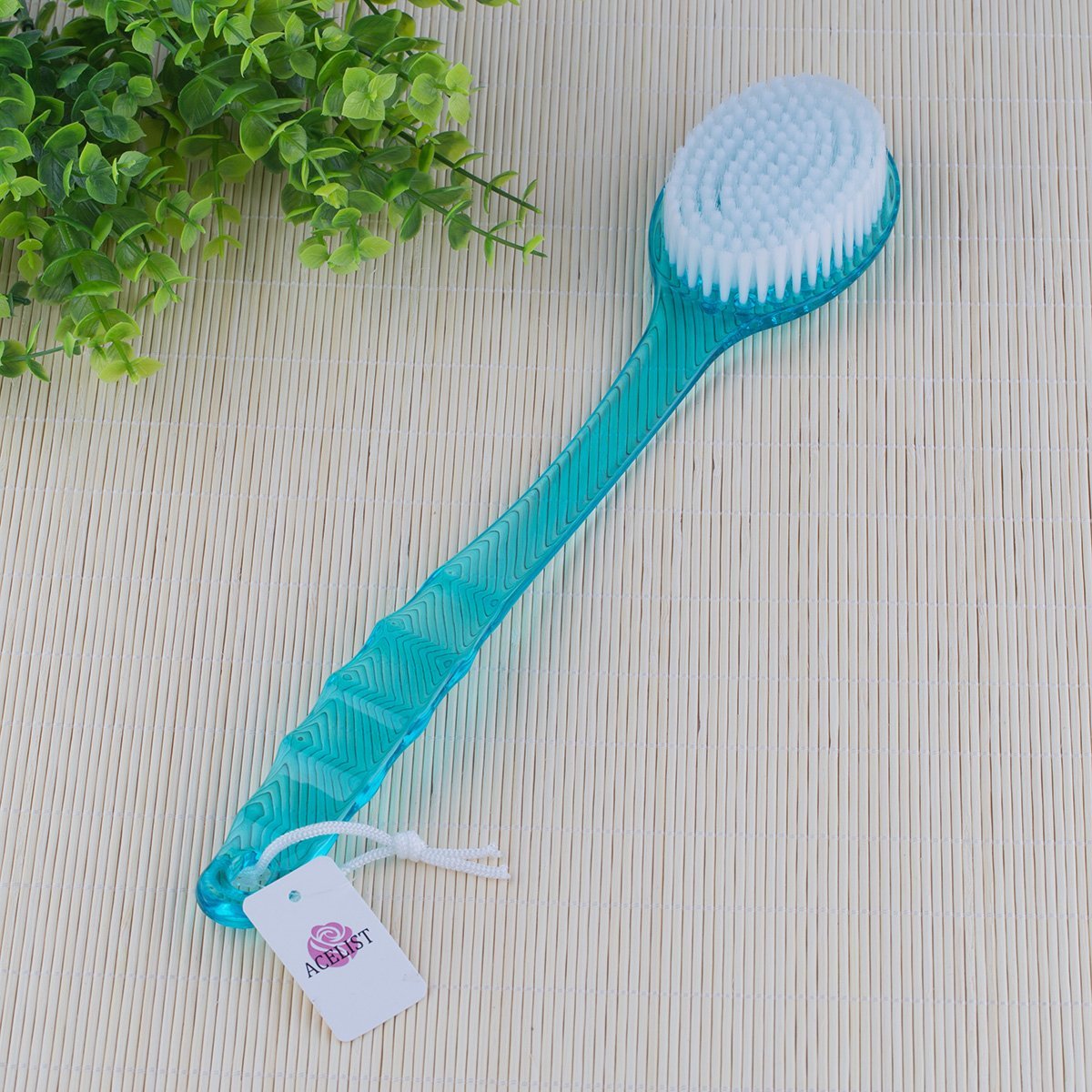 ACELIST Long Handle Bath/Shower Body Brush with Super Soft Bristles - High Quingity Shower Back Scrubber,Wholesome Beauty Dry Skin Body Brush (Blue)