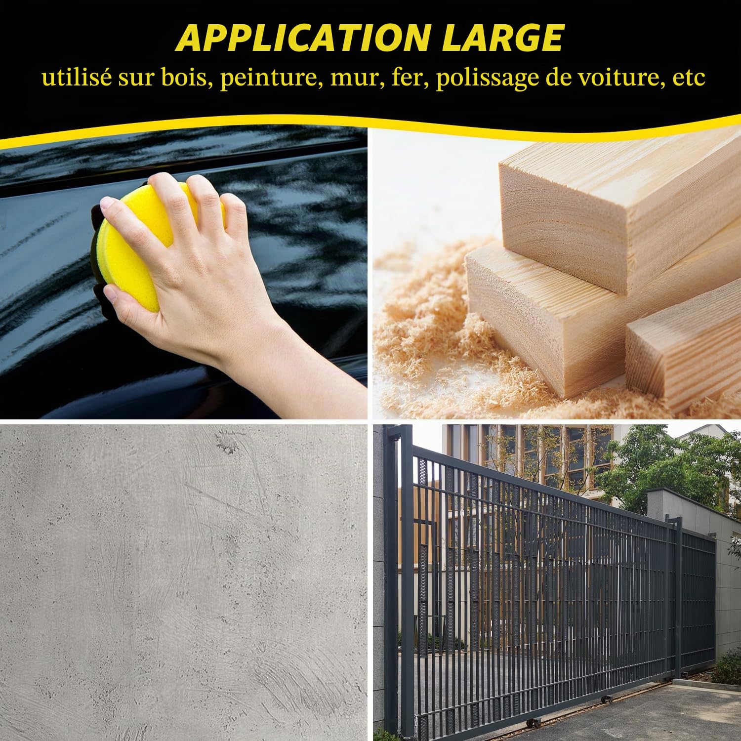 5 Pièces 6 Pouces Cale a Poncer, Mousse PU + Plastique, Poignée Ergonomique, pour le Polissage du Bois et le Ponçage Fin, Convient pour le Bois, le Carrelage, le Métal, le Verre (Jaune)