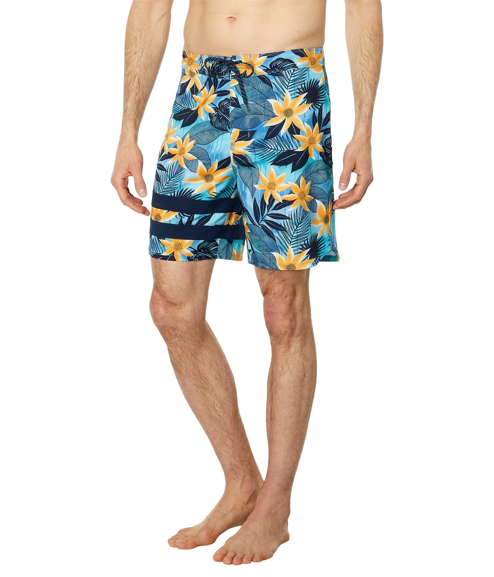 Hurley babylegs Division Men's Phantom-eco Block Party 18' Swimsuit, Sea View, 38