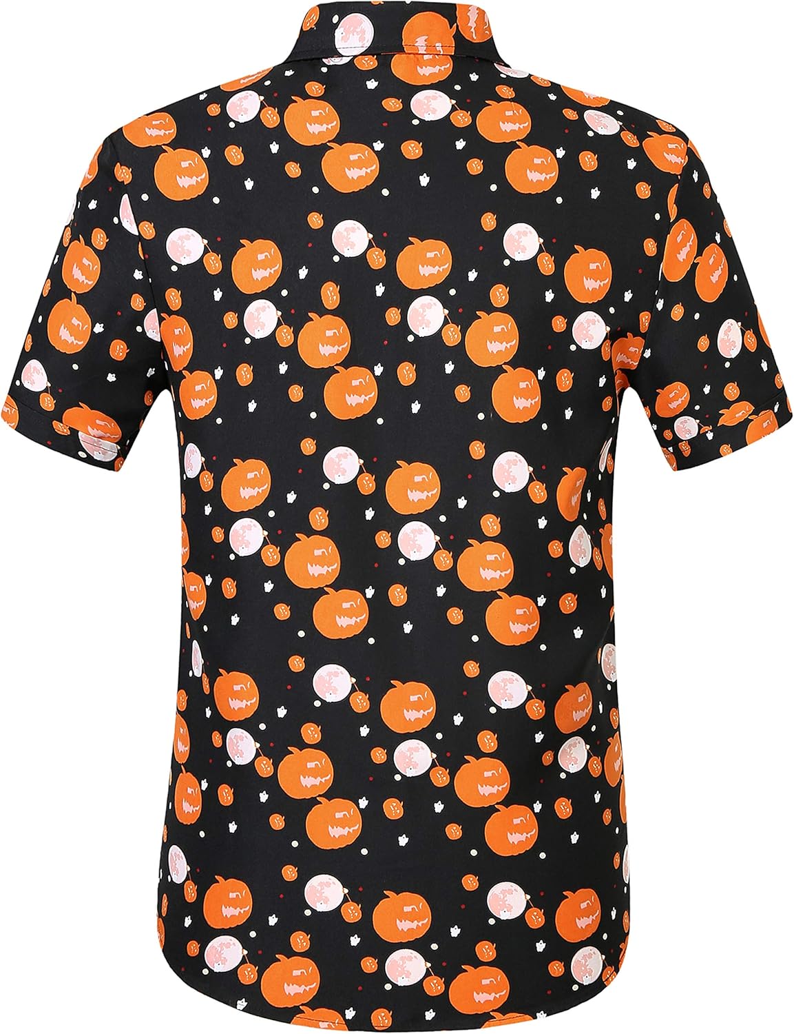 SSLR-Halloween-Shirts-for-Men-Skeleton Shirt Pumpkins Button Up Short Sleeve Causal Lightweight - Image 2