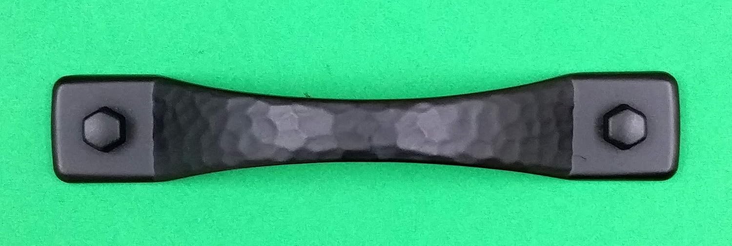 Wild West Hardware Rustic Hammered Drawer Pull Cabinet Pull Matte Black, 6 1/8" Wide, Solid Zinc