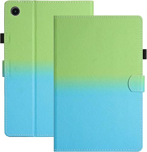 SUPERB. PU Leather Flip Case for Samsung Galaxy Tab A11+ / A9+ (Green Blue)