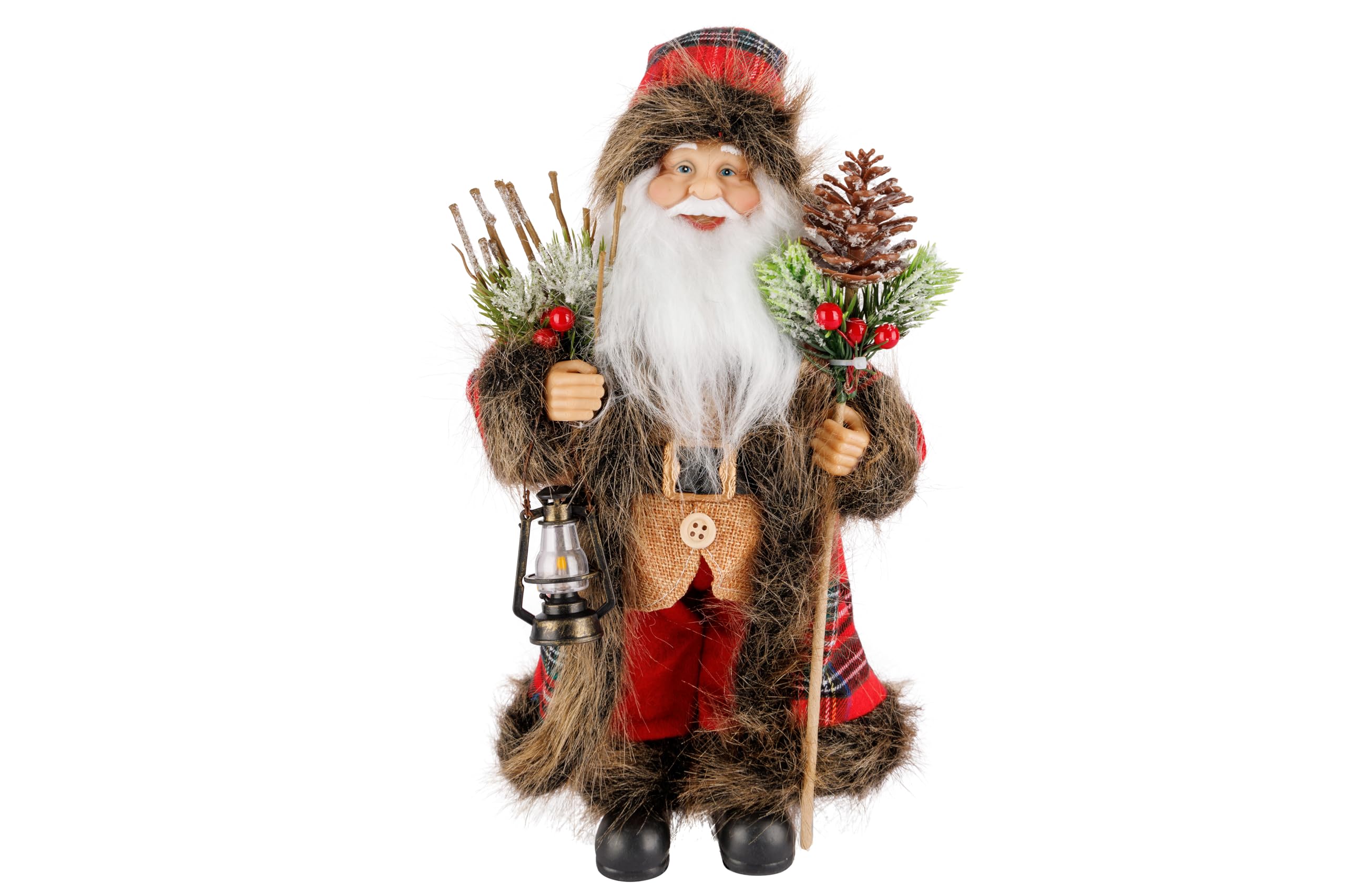 Cosy Home Polyester Santa Figurine, Red/Green, 20 x 13 x 31 cm