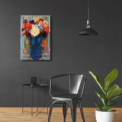 Vista 23 de Epic Art 'Flowers in a Blue Vase' de Hooshang Khorasani, arte de pared de vidrio acrílico, 16 x 24 pulgadas