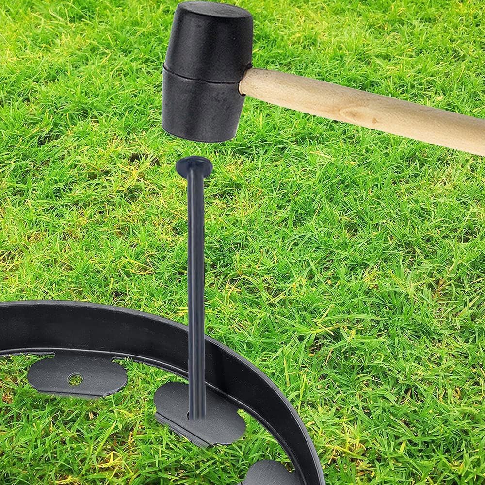 60 Pack - 8" Solid Galvanized Non-Rust Metal Garden Stakes, Spiral Landscape Edging Spikes/Anchors, for Paver Edging, Weed Barriers, Turf, House Construction, Carpentry Nail, Tent, Anchoring Spikes